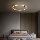 1 Light Minimalistic Style Circle Shape Metal Flush Mount Ceiling Light