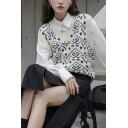 Fashionable Geometric Pattern V-neck Sleeveless Regular Fit Knit Vest for Girls