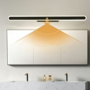 LED Minimalist Strip Retractable Vanity Wall Light in Black for Bathroom