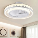 LED Minimalist Round Ceiling Mounted Fan Light for Living Room and Bedroom