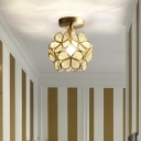 American Creative Petal Glass Ceiling Lamp for Corridor and Entrance
