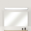 Simple LED Strip Light Tube Vanity Light in Silver for Bathroom and Powder Room