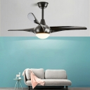 Modern Style Simple White Glass Ceiling Fans Light for Bedroom and Living Room