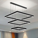 Modren Style Simple Rectangle Chandelier Light for Living Room