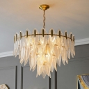 12 Light Traditional Clear Down Lighting Chandelier for Living Room