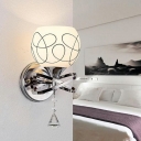 Simple Shape Glass Wall Lighting Fixtures in White for Washroom