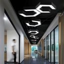 LED Minimalist Geometric Acrylic Pendant Light with White Light for Office and Gym