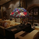 Tiffany Style Creative Dragonfly Pendant Light with Shade for Coffee Shop