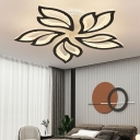 LED Creative Leaf Shape Flushmount Ceiling Light for Living Room and Bedroom