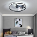 LED Creative Starry Flushmount Ceiling Light with Clear Glass Shade for Bedroom and Dining Room