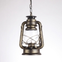 Industrial Style Nostalgic Wrought Iron Hanging Lamp 1 Light for Restaurants and Bars