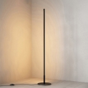 LED Minimalist Strip Vertical Floor Lamp in Black for Bedroom and Study