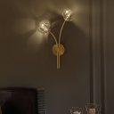 Post-modern Creative Crystal Wall Lamp in Gold for Bedroom and Aisle