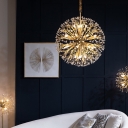 Modern Light Luxury Dandelion Crystal Chandelier for Dining Room and Living Room