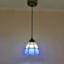 Mediterranean Stained Glass Pendant Light for Dining Room and Bedroom
