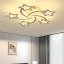 5 Lights Minimalistic Style Star Shape Metal Flush Mount Light Fixture