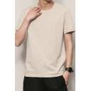 Men's Trendy Plain Regular Fitted Short-sleeved Crew Neck T-shirt