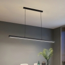 LED Simple Rectangle Black Luxury Modern Billiard Light for Living Room and Bedroom