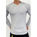 Fancy Plain Crew Collar Short Sleeve Slim Fitted Suitable Tee Top for Men
