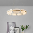 Contemporary Style Simple Chandelier Light with Glass Shada for Dining Room