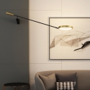 LED Modern Minimalist Strip Wall Lamp in Gold Color for Bedroom and Living Room