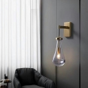 Modern Style Simple Glass Bedside Wall Lamp for Living Room