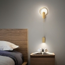LED Creative Full Copper Hangling Wall Sconce for Bedroom Bedside and Living Room