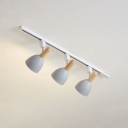 Nordic Minimalist Track Ceiling Light with Wood Finish for Living Room and Dining Room