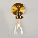 Industrial Wall Mounted Reading Lights Vintage Clear Glass for Bedroom