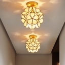 Nordic Creative Petal Glass Ceiling Lamp 1 Light For Aisle And Bedroom