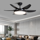 Modern Simple LED Ceiling Fan Light in Black for Bedroom and Living Room
