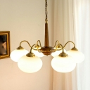 Modern Style Simple Glass Shade Chandelier Light for Living Room