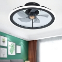 Modern Style Simple LED Ceiling Fans Light with Round Shape for Living Room