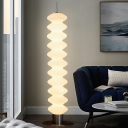 Contemporary Style Unique Shape Glass Floor Lamp in White for Bedroom