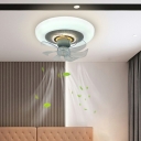 Modern Style Round Shape 2 Lights Ceiling Fan Light for Dining Room