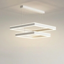 Multi-Layer Modern Hanging Light Fixtures Metal for Living Room