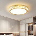 White Crystal Flush Mount Ceiling Light Fixture Modern for Bed Room
