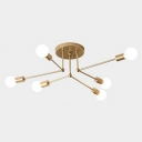 Sputnik Modern Semi Flush Mount Ceiling Light Metal for Living Room
