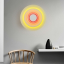 Modern Style Round Shape Metal Wall Light Sconce for Living Room
