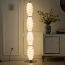 Modern Floor Lamp Opal Glossy Glass Four-Light for Living Room