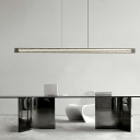 Modern Style Line Shape Glass Chandelier Light Fixture for Dining Room