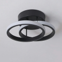 Modern Style Two Round Shape Metal Flush Ceiling Light for Living Room