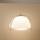 Wavy Modern Pendant Lighting Fixtures Glass 1 Light for Living Room