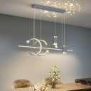 Modern Unique Shape 5 Lights Metal Island Chandelier Lights for Living Room