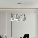 Modern Simple Shape Metal Hanging Lamp Kit in White for Dining Room
