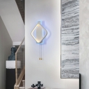 Geometric Modern Wall Lighting Fixtures White Acrylic for Bed Room
