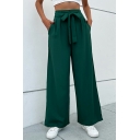 Pop Whole Colored Pocket High Rise Long Length Drawstring Wide Leg Pants for Girls
