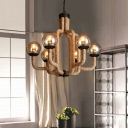 Industrial Unique Shape 6 Lights Metal Ceiling Hung Fixtures for Dining Room