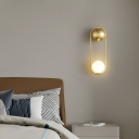 Minimalism Metal and White Globe Glass Shade Wall Light Sconce for Home Decoration