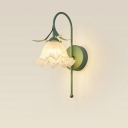 Contemporary Style Flower Shape 1 Light Glass Sconce Light Fixture for Living Room